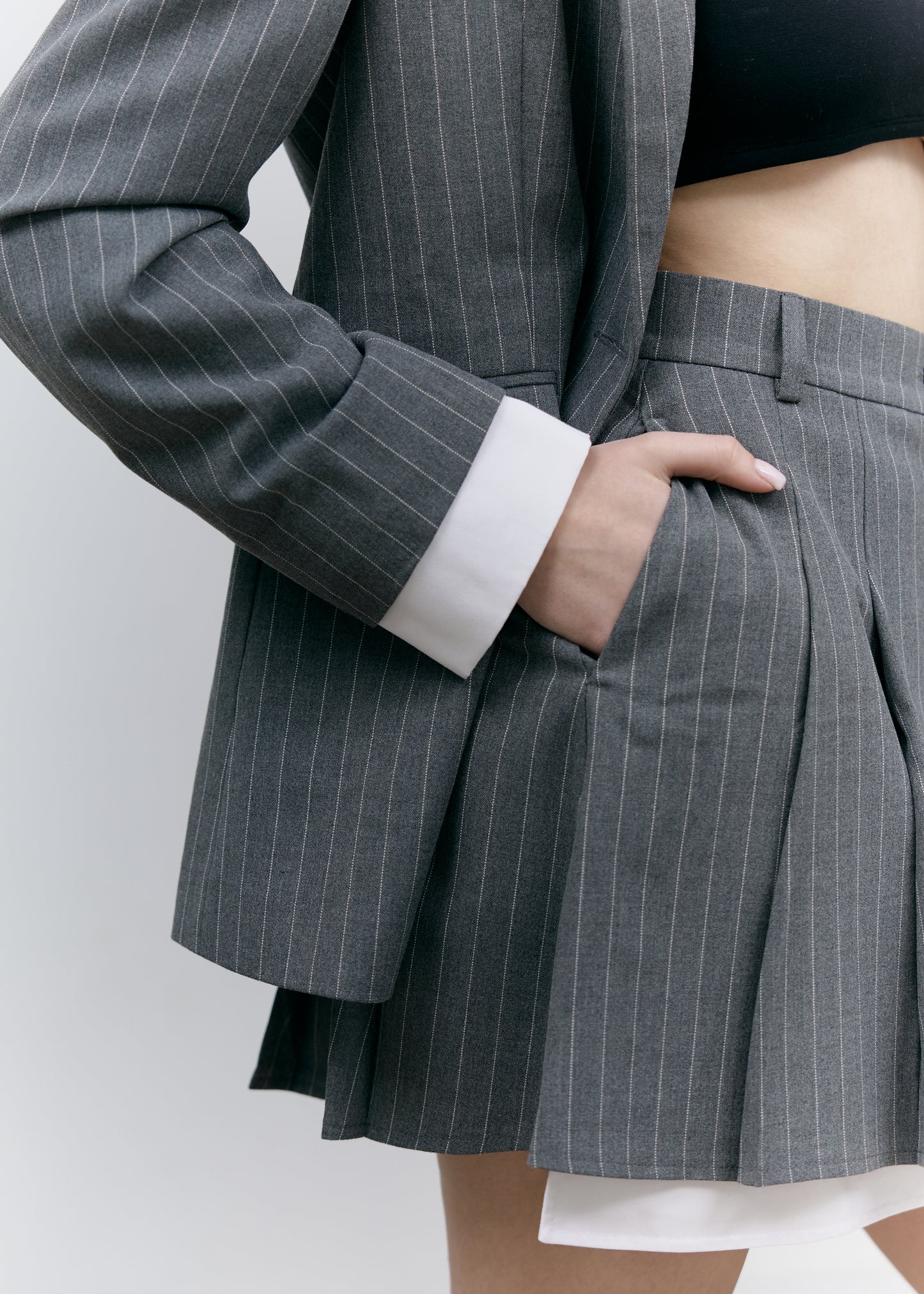 Gray Stripped Skirt