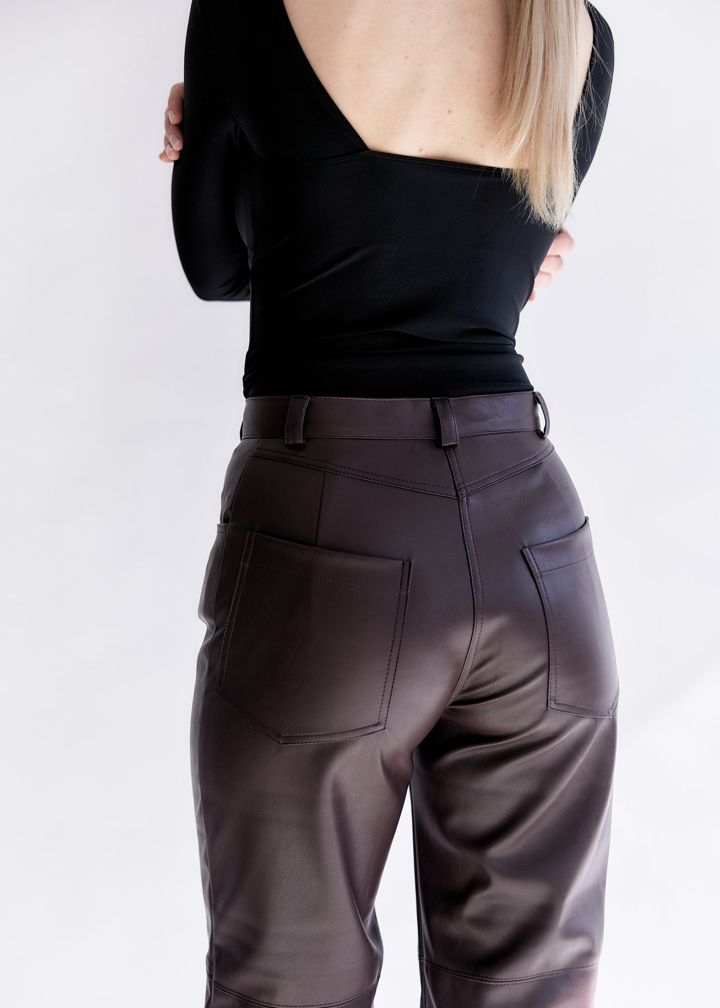 Faux leather pants