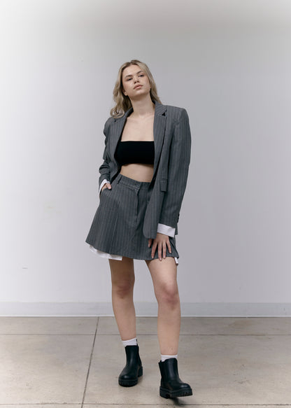 Gray Stripped Skirt