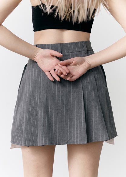 Gray Stripped Skirt