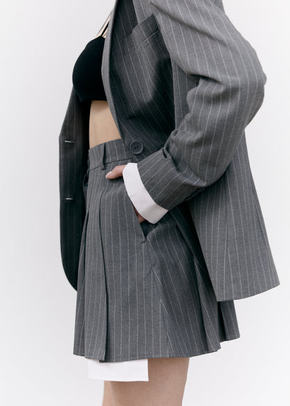 Gray Stripped Skirt