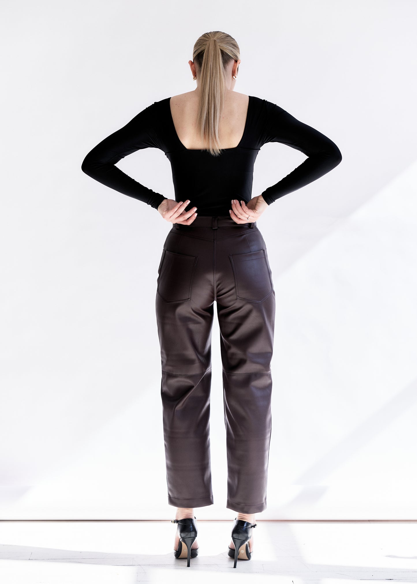 Faux leather pants